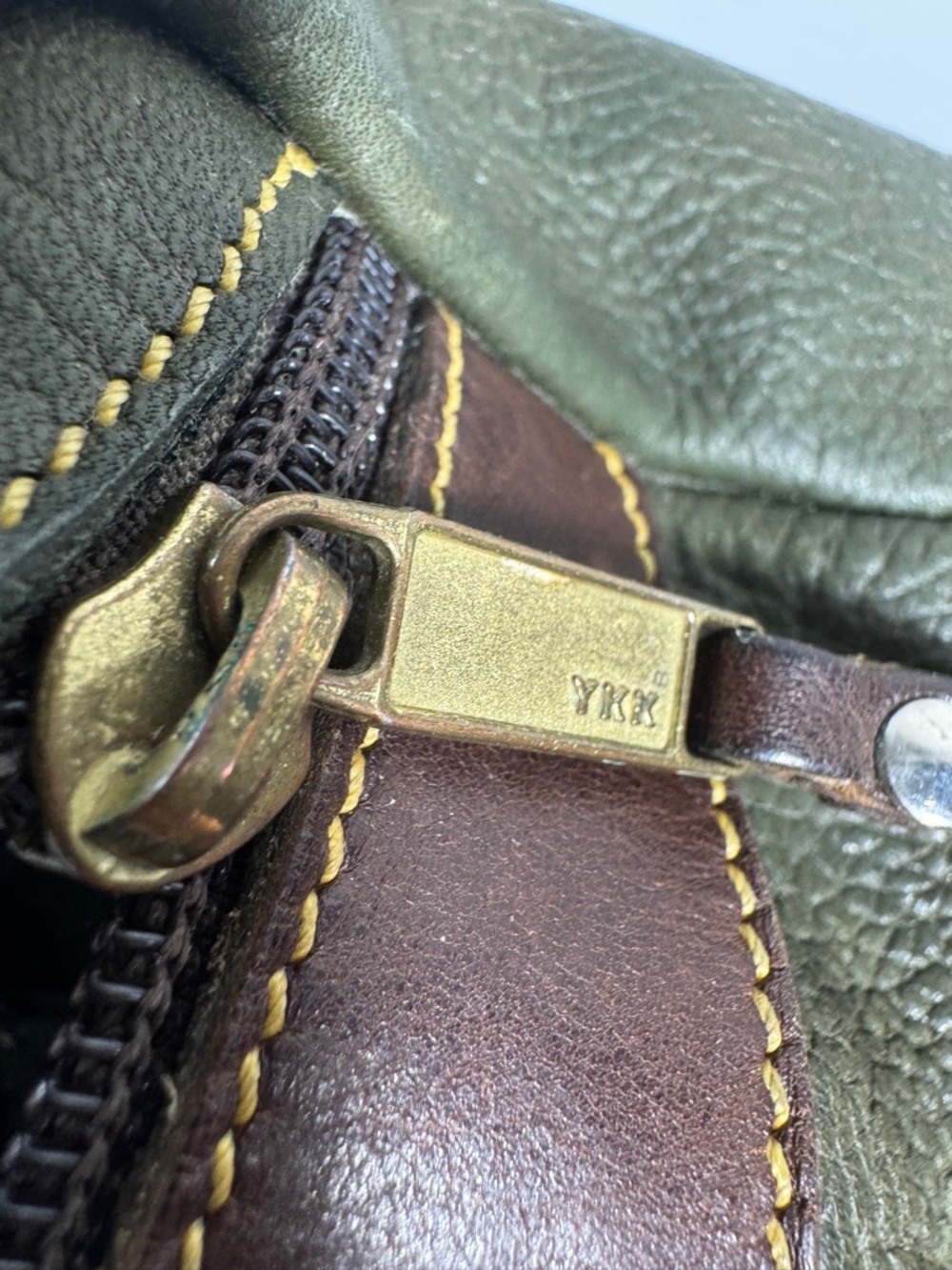 Vintage Roots Green & Brown Leather Backpack - Picture 9 of 10